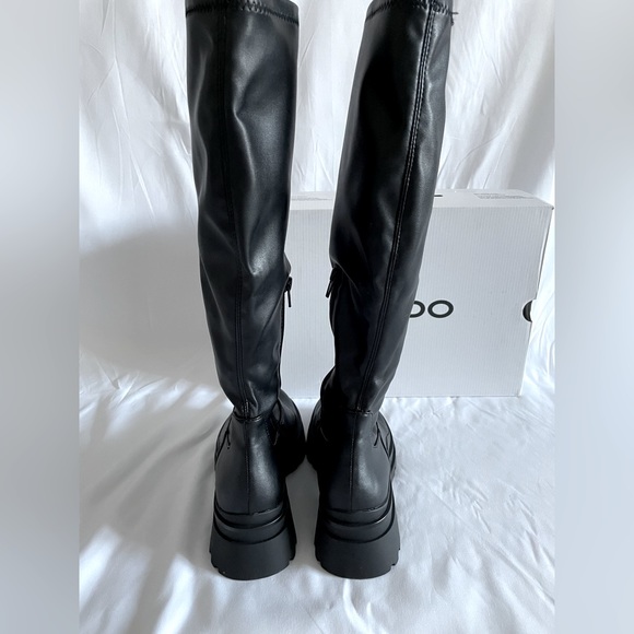 Aldo Women’s Black Lug Sole Knee High Boot Size 7 - Picture 7 of 12